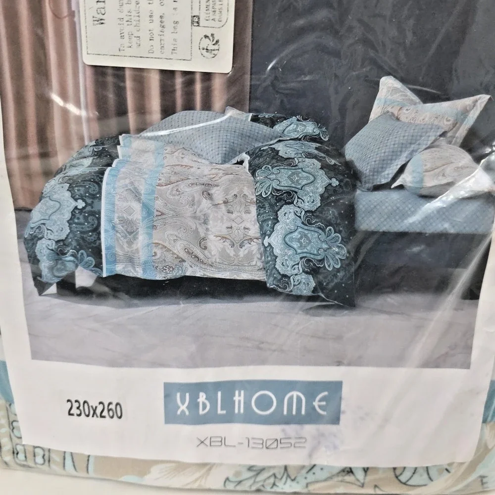 Western Bohemian Teal Multicolor Duvet Blanket King Size 230x260cm